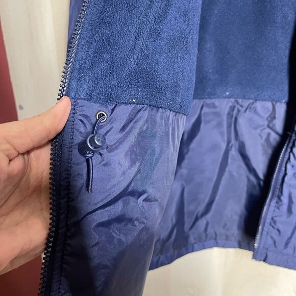 Columbia navy coat jacket fleece‎ lining cinch waist, size medium - Picture 5 of 16